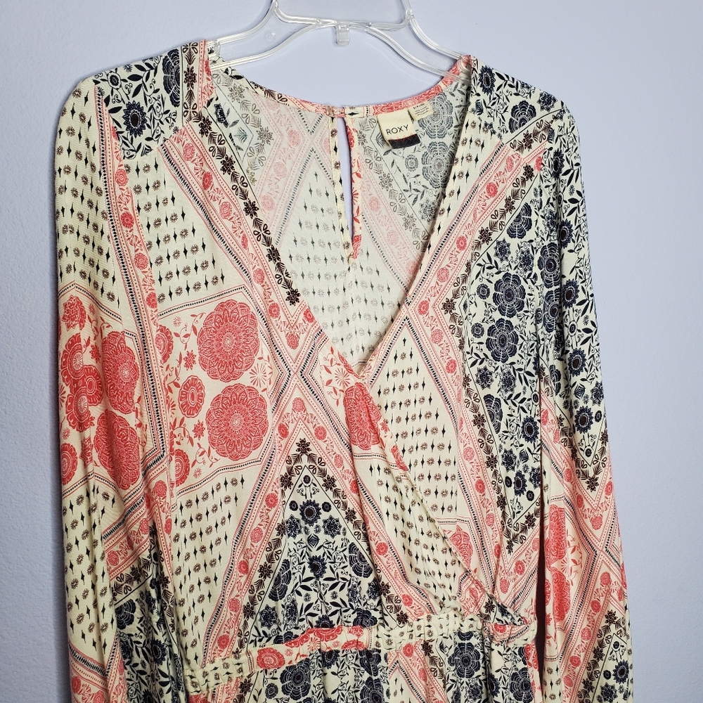 Roxy Paisley Printed Midnight Clear Boho Romper - Picture 4 of 11